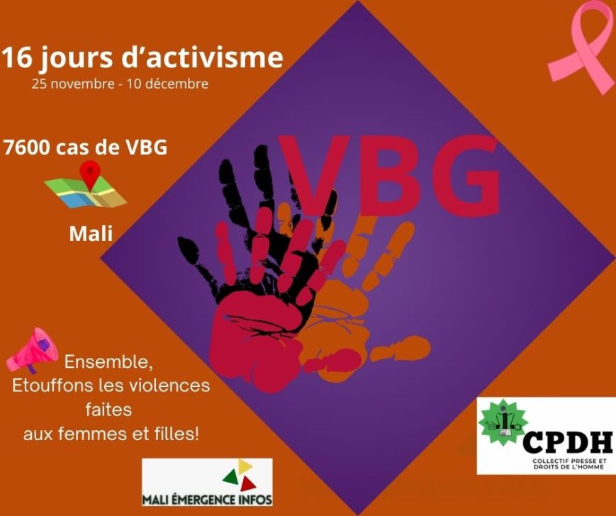 16 jours d’activisme : 7600 cas de VBG au Mali, chiffre alarmant